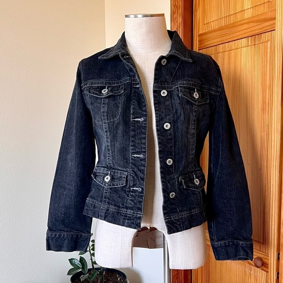 Chico's Jackets & Blazers - Chicos Platinum Small Black Denim Jean Jacket